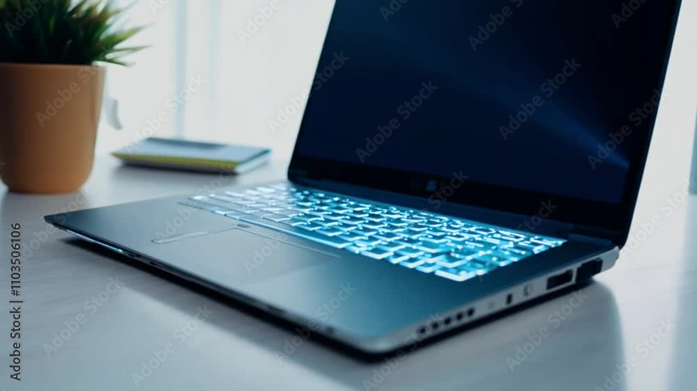 Laptop with Creative Workspace  