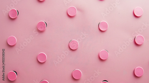 Retro Pink Polka Dot Pattern with Dark Background