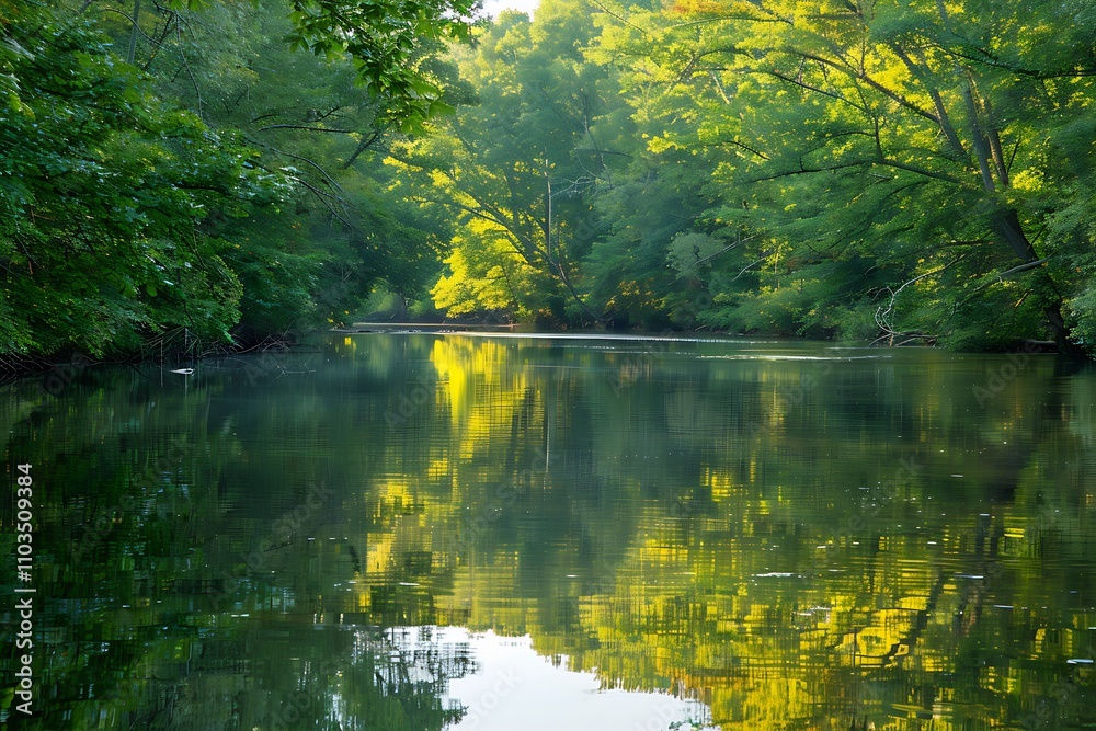Obraz premium reflection of trees in the water