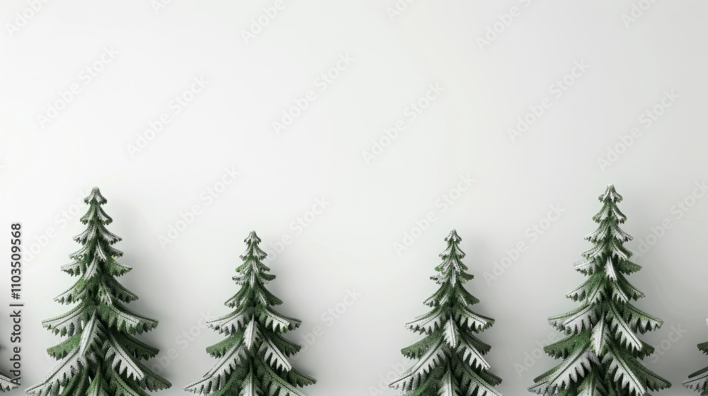 Obraz premium christmas trees on white background 3d.