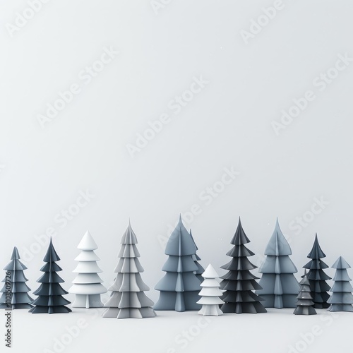 Wallpaper Mural christmas trees on white background 3d. Torontodigital.ca