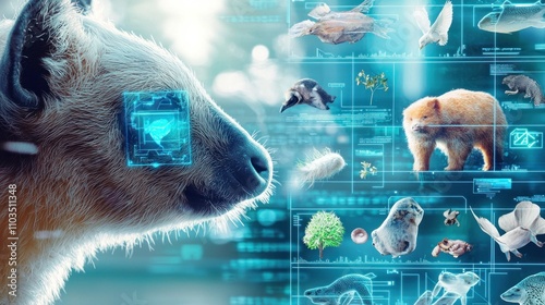 Design a device that uses AI to analyze the nutritional needs of different animal species. photo