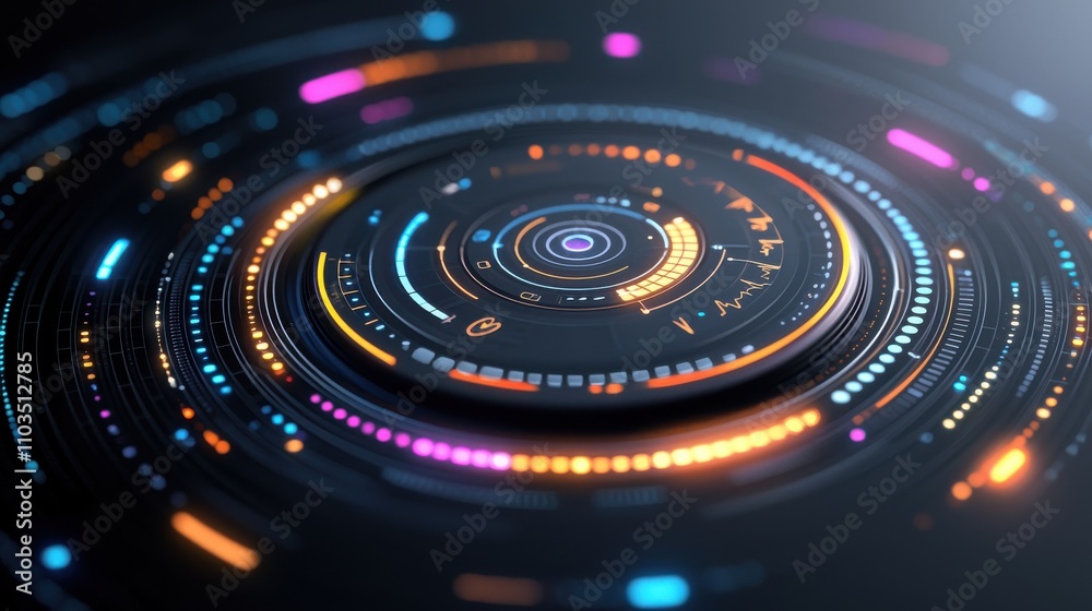 Modern Digital Abstract - Vibrant Neon Network Patterns