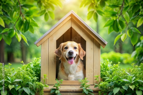 Creative Dog House Logo Design Element with Pet Care Theme Using Rule of Thirds for Eye-Catching Branding and Marketing Visuals photo