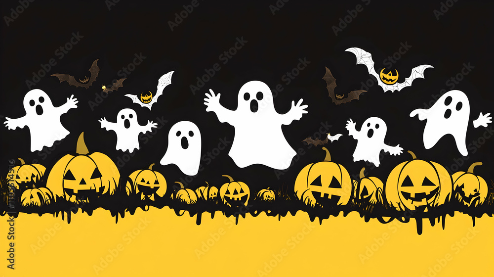 Playful Ghosts and Pumpkins for a Spooky Halloween Celebration Playful Ghosts and Pumpkins for a Spooky Halloween Celebration