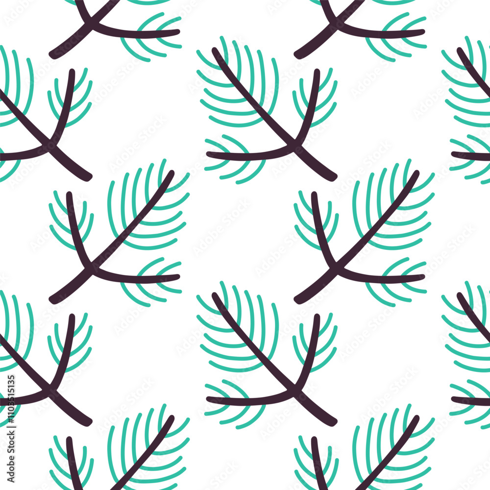 Fir branch Christmas seamless pattern design for wallpaper, textile design, notebook, greeting card, wrapping paper Fir branch Christmas seamless pattern design for wallpaper, textile design, notebook, greeting card, wrapping paper