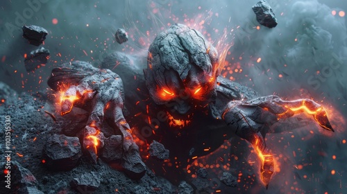 stone fire monster.