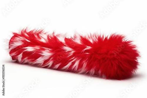 Soft and Fluffy Red and White Faux Fur Prop Ideal for Festive Decorations, Photography Sessions, and Holiday Themes for Creative Projects and Celebrations