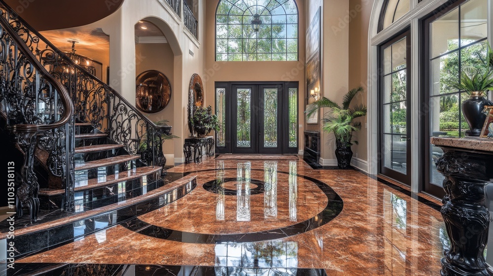 Obraz premium Opulent Grand Entryway with Marble Flooring