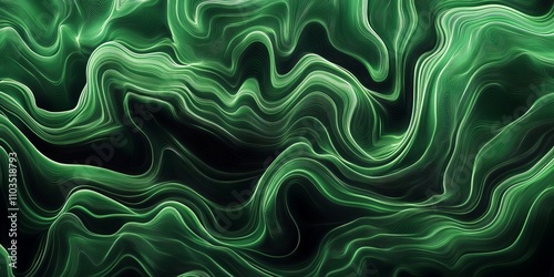 Abstract Green Wave Pattern Design. A mesmerizing display of dynamic lines and colors. Stunning graphic art for backgrounds, wallpapers, and more.