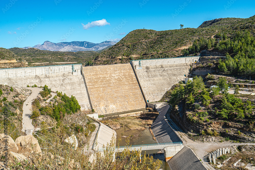The scenic view of Naras Dam near Manavgat which is known for hiking, trekking and camping in Antalya The scenic view of Naras Dam near Manavgat which is known for hiking, trekking and camping in Antalya