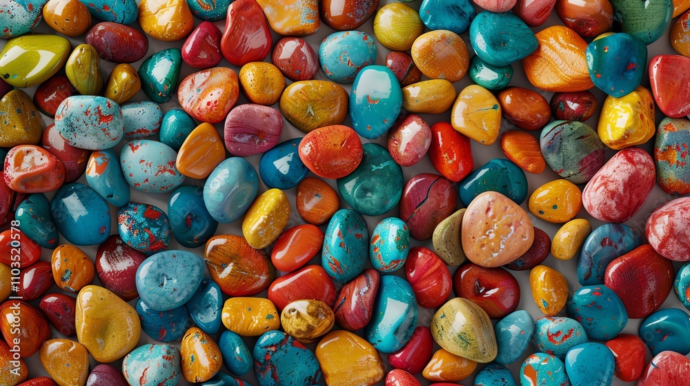 Fototapeta premium A colorful background of glossy stones.