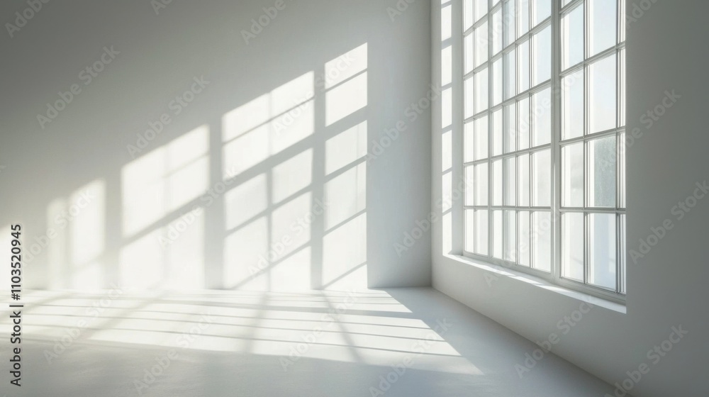 Minimal abstract light gray background for product presentation. Soft shadow and light from windows on white wall. Minimal abstract light gray background for product presentation. Soft shadow and light from windows on white wall.