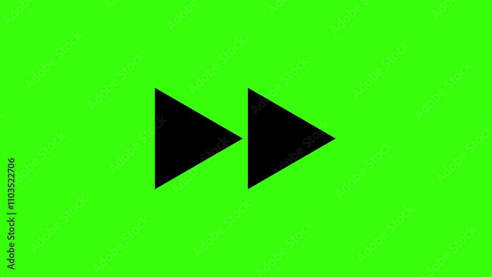 fast forword blinking icon animation on green screen
