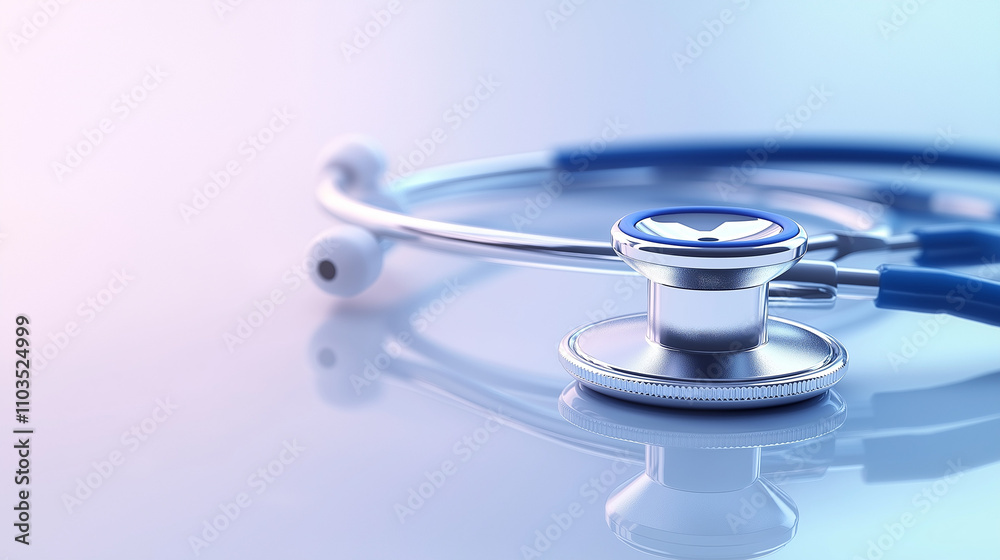 Professional Healthcare Concept Featuring Stethoscope and Soft Blue Background Professional Healthcare Concept Featuring Stethoscope and Soft Blue Background