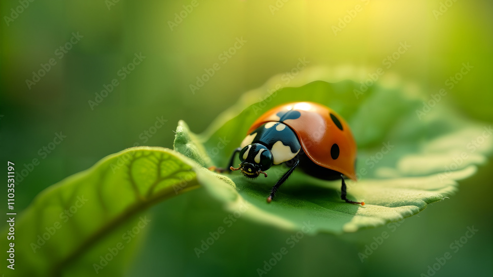 Fototapeta premium Detailed Macro Shot of a Ladybug