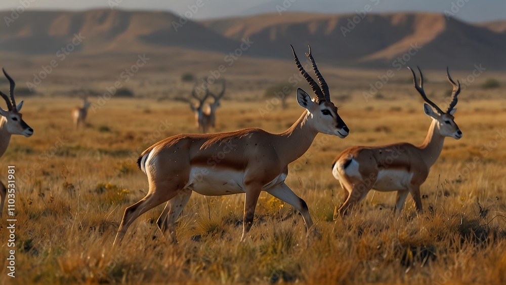 gazelle living in the savannah habitat gazelle living in the savannah habitat