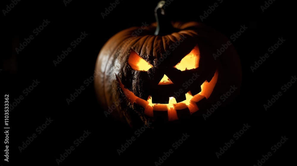 Fototapeta premium Halloween pumpkins on a driftwood