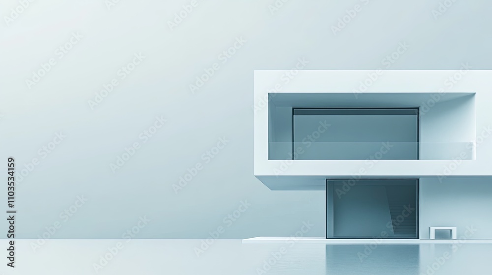 Modern Minimalist Architecture with Geometric Lines and Soft Colors Modern Minimalist Architecture with Geometric Lines and Soft Colors