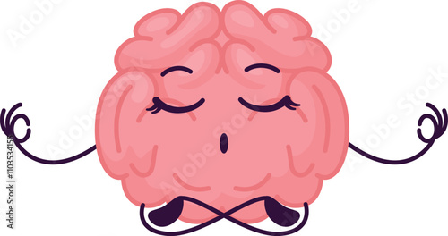 A cartoon brain is shown in a relaxed pose, with its eyes closed