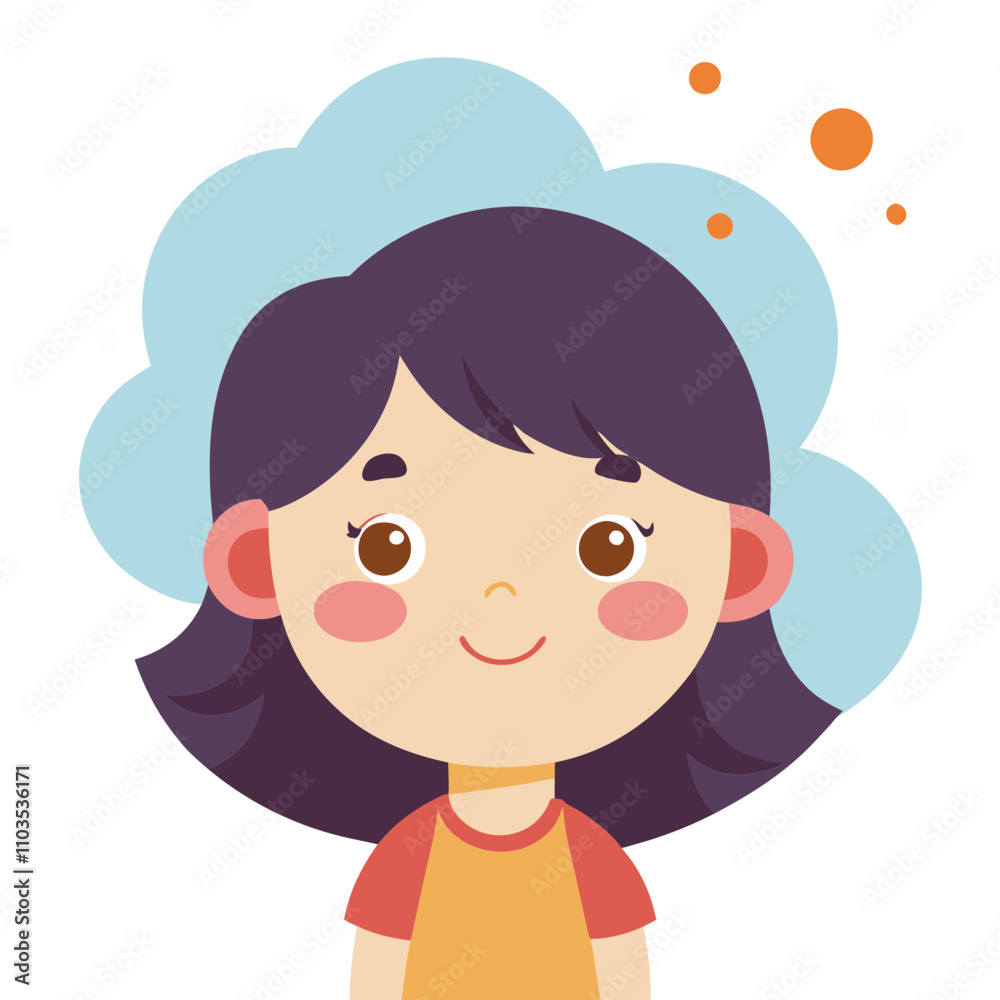 cute little girl illustration daydreaming people cute little girl illustration daydreaming people