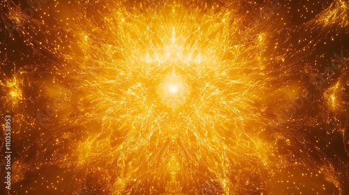 A bright yellow starburst with a glowing center