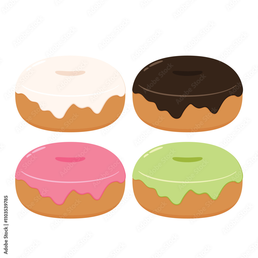 Doughnut cartoon vector. Doughnut on white background. Doughnut cartoon vector. Doughnut on white background.