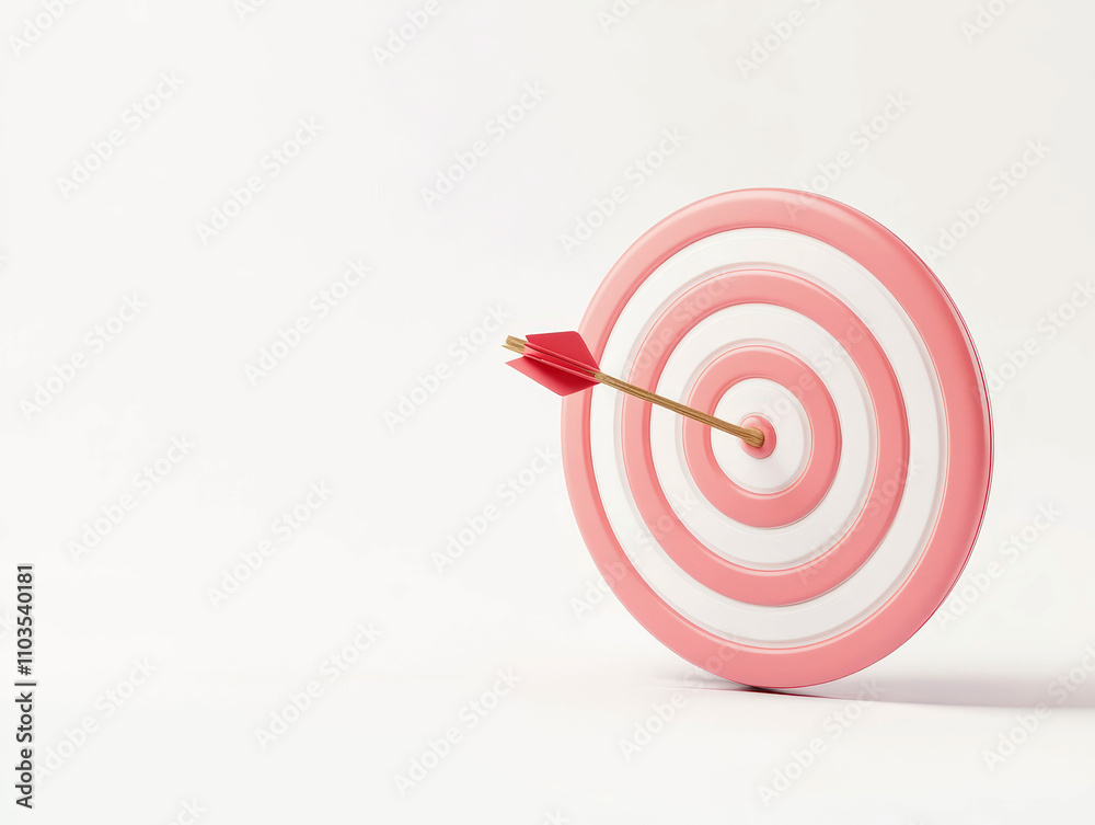 3D render of an arrow hitting the bullseye on a target 3D render of an arrow hitting the bullseye on a target
