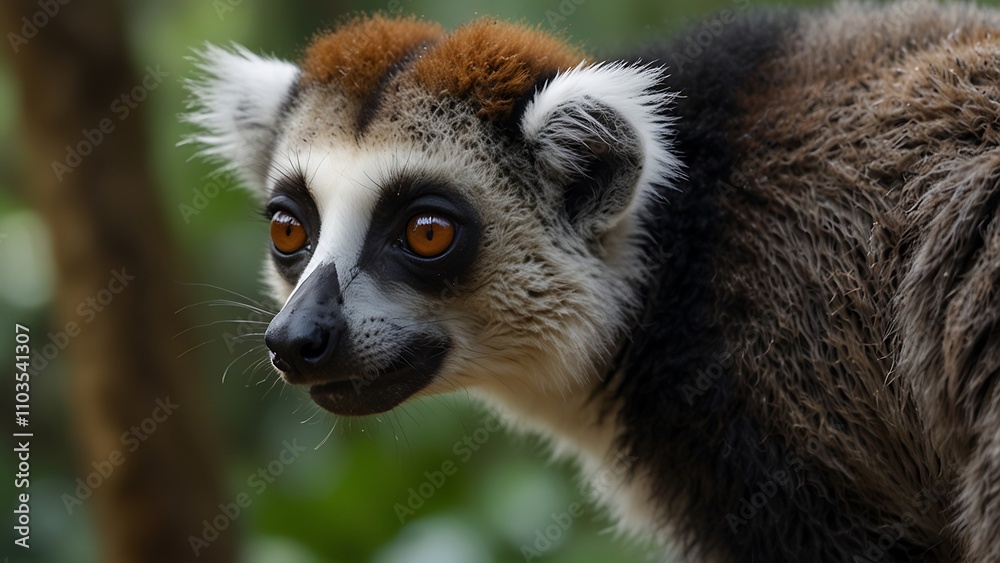 Obraz premium lemur on a tree close up photo