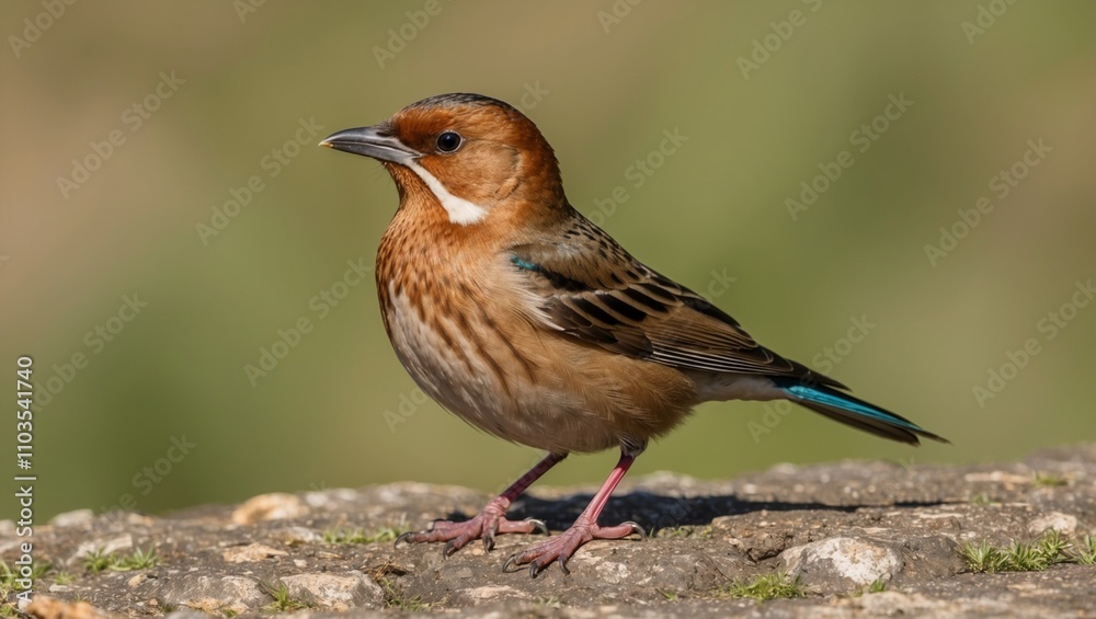 A small brown bird with orange breast, perched on a branch, enjoying the spring garden A small brown bird with orange breast, perched on a branch, enjoying the spring garden