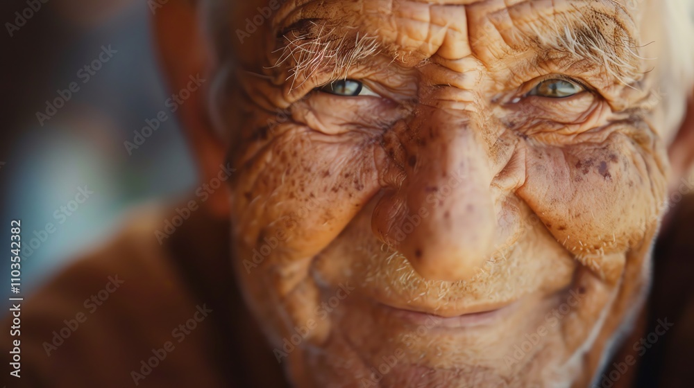 A close-up portrait of an elderly man with kind eyes and a gentle smile. A close-up portrait of an elderly man with kind eyes and a gentle smile.
