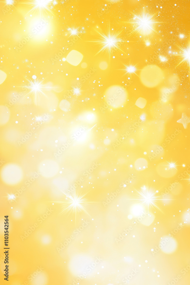 Christmas background with light sparkles on yellow canvas Christmas background with light sparkles on yellow canvas