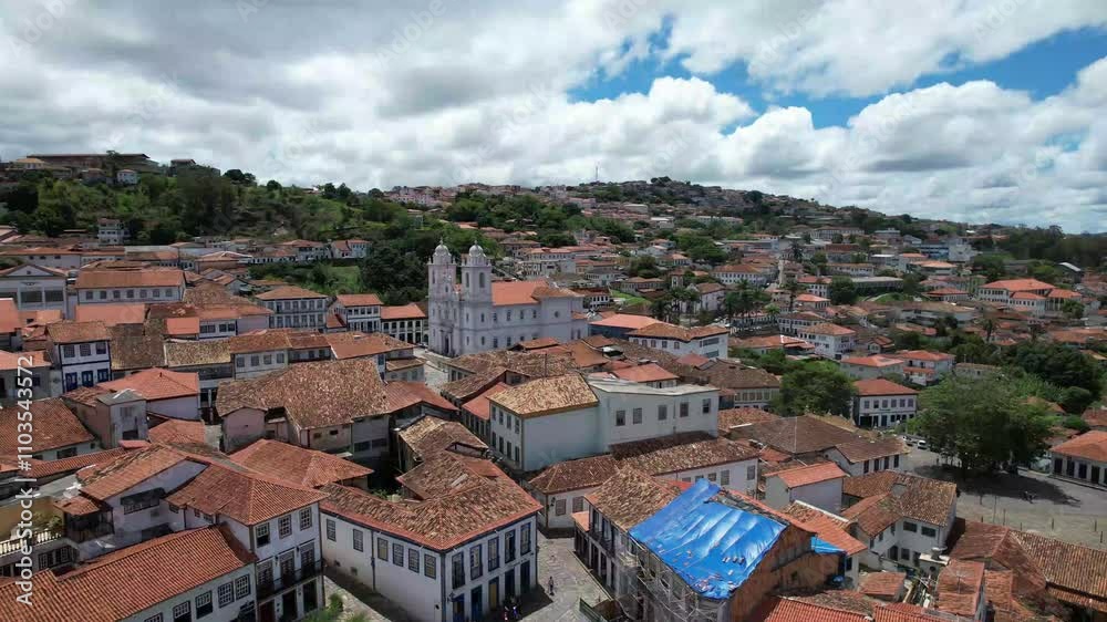 erial drone view of the city Diamantina, Minas Gerais, Brazil erial drone view of the city Diamantina, Minas Gerais, Brazil