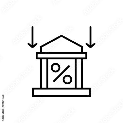 Recession outline icons, minimalist vector illustration ,simple transparent graphic element .Isolated on white background