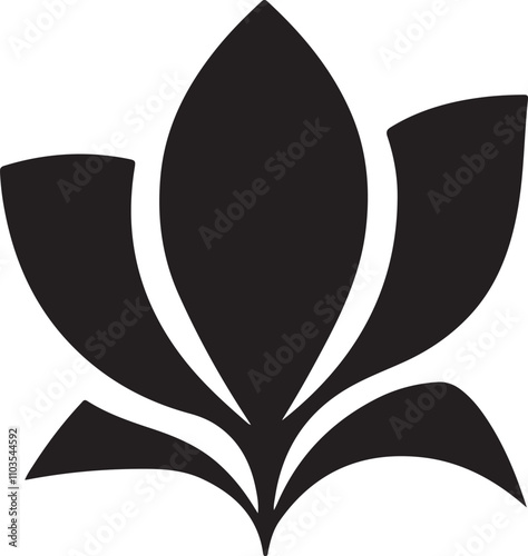 black and white water pily flowers design