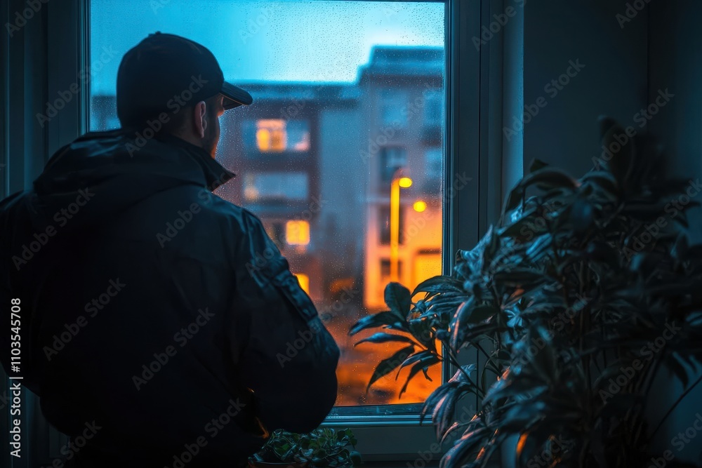 Early Morning Inspection for Termites by the Windowsill Early Morning Inspection for Termites by the Windowsill