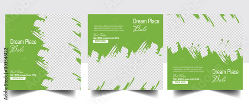 travel flyer design template, tour flyer, tourism soft green color social media flyer 