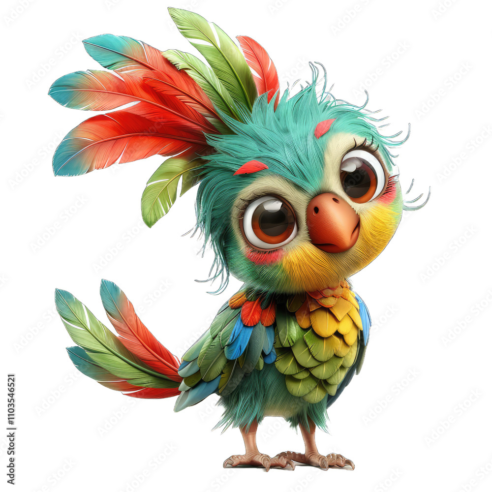 Obraz premium Quetzal cartoon photo with transparent background