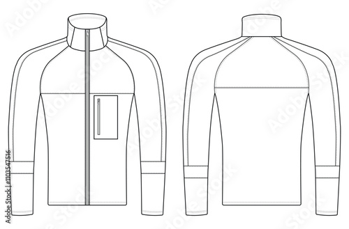 Windbreaker  Jacket vector Template Images  back and side views