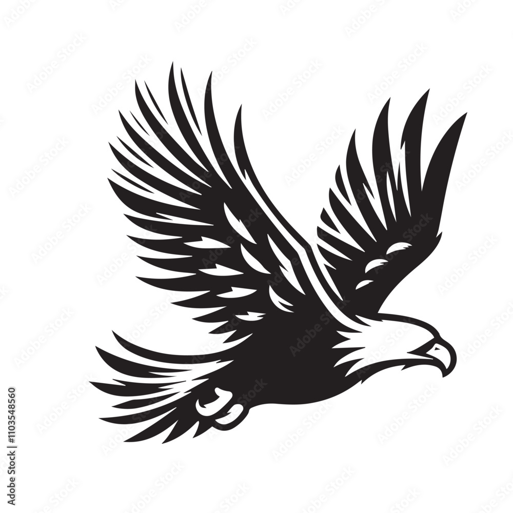 Obraz premium Eagle silhouette vector. Eagle logo, icon vector design. Bird silhouette. 