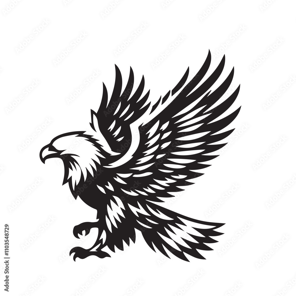 Obraz premium Eagle silhouette vector. Eagle logo, icon vector design. Bird silhouette. 