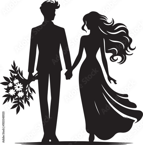 New Married Couple vector 