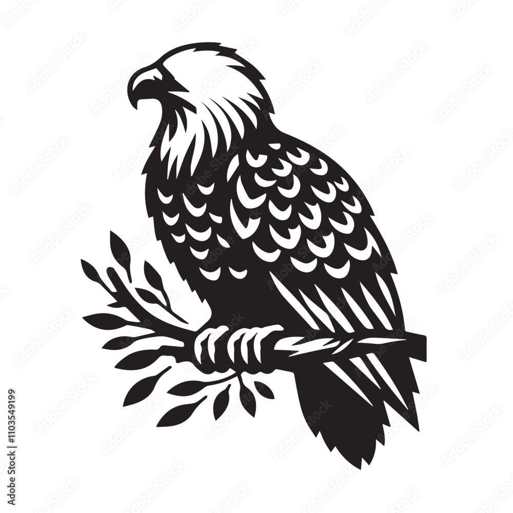 Obraz premium Eagle silhouette vector. Eagle logo, icon vector design. Bird silhouette. 