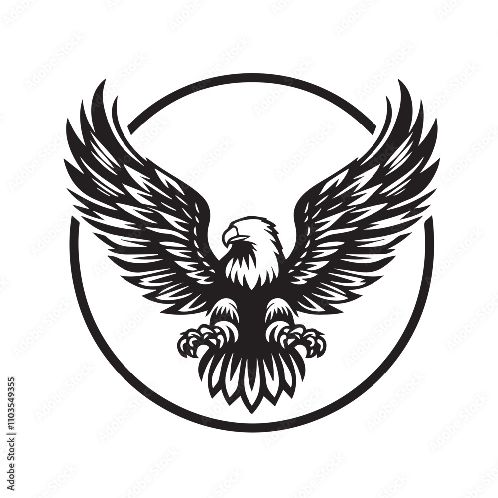 Obraz premium Eagle silhouette vector. Eagle logo, icon vector design. Bird silhouette. 