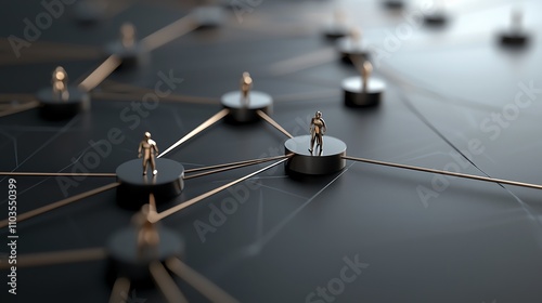 Abstract network with connected figures