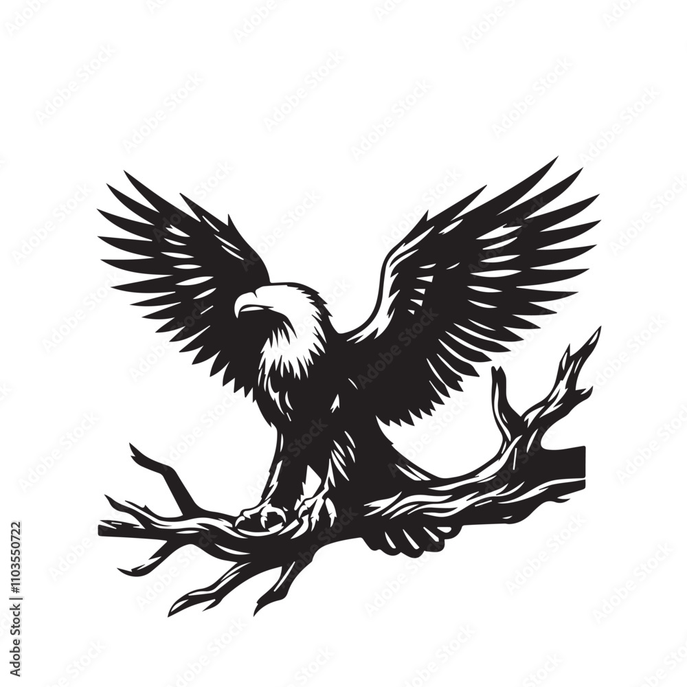 Obraz premium Eagle silhouette vector. Eagle logo, icon vector design. Bird silhouette. 