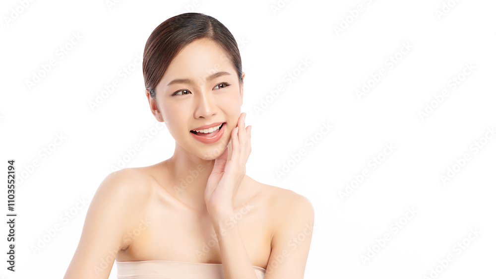 Beautiful young asian woman with clean fresh skin on white background, Face care, Facial treatment, Cosmetology, beauty and spa, Asian women portrait. Beautiful young asian woman with clean fresh skin on white background, Face care, Facial treatment, Cosmetology, beauty and spa, Asian women portrait.