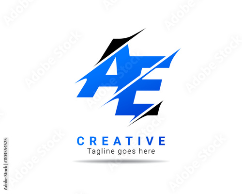 Letter AE creative logo design