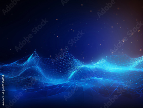 Abstract digital background featuring dynamic network, vibrant colors and modern technology. Creative projects related to digital innovations and learning artificial intelligence. photo