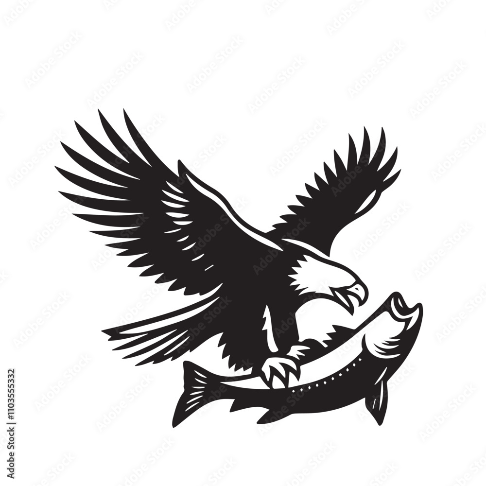 Obraz premium Eagle silhouette vector. Eagle logo, icon vector design. Bird silhouette. 